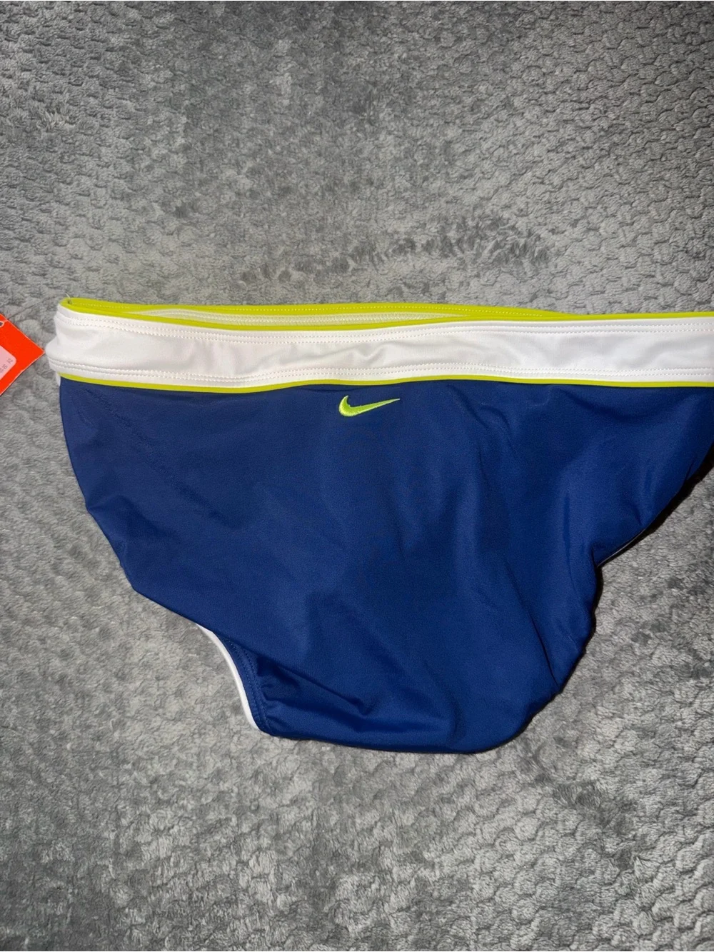 Nike Kids Navy Swim Bottom with White Trim and Lime Accent